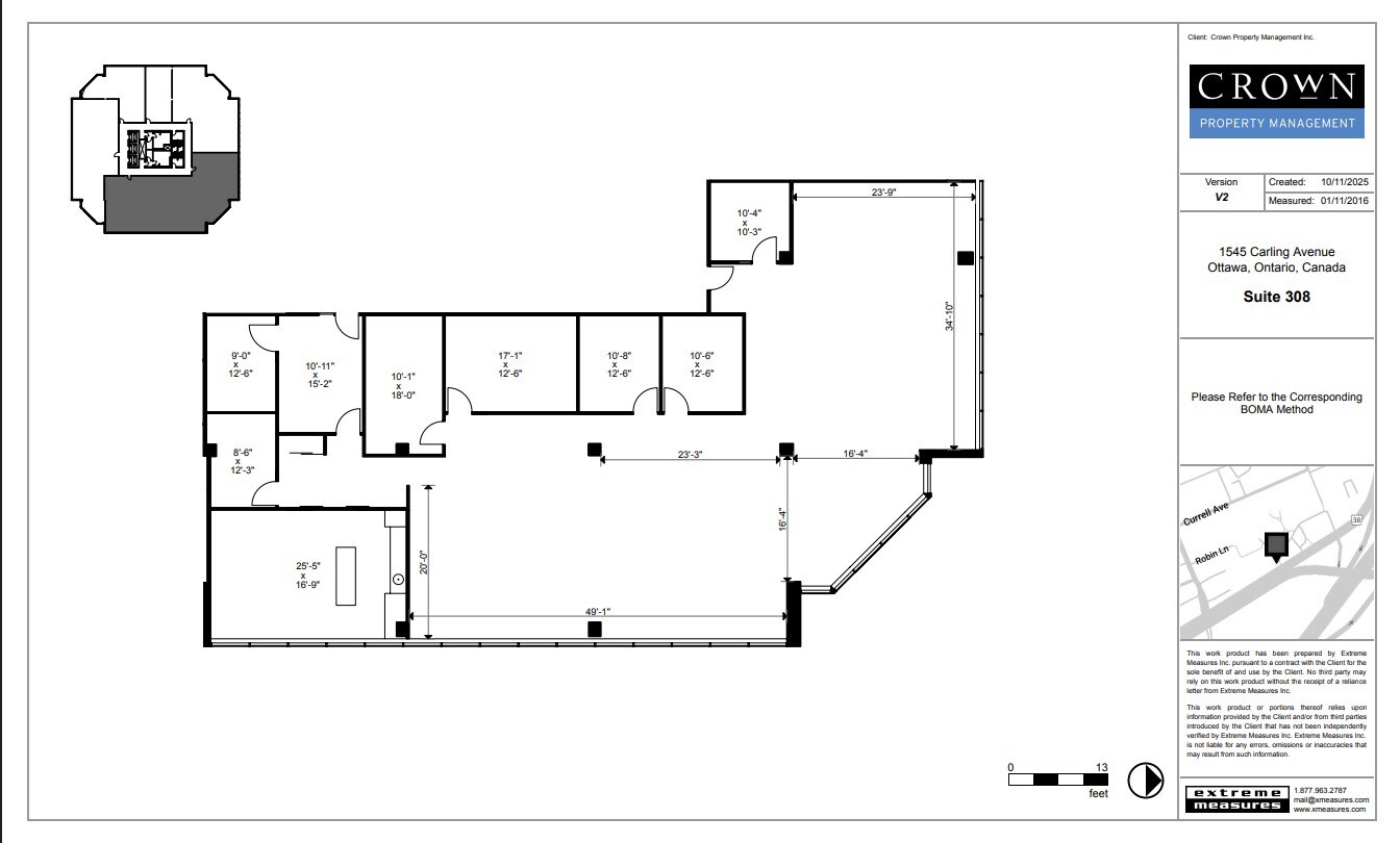 1545 Carling Ave, Ottawa, ON for lease Floor Plan- Image 1 of 9
