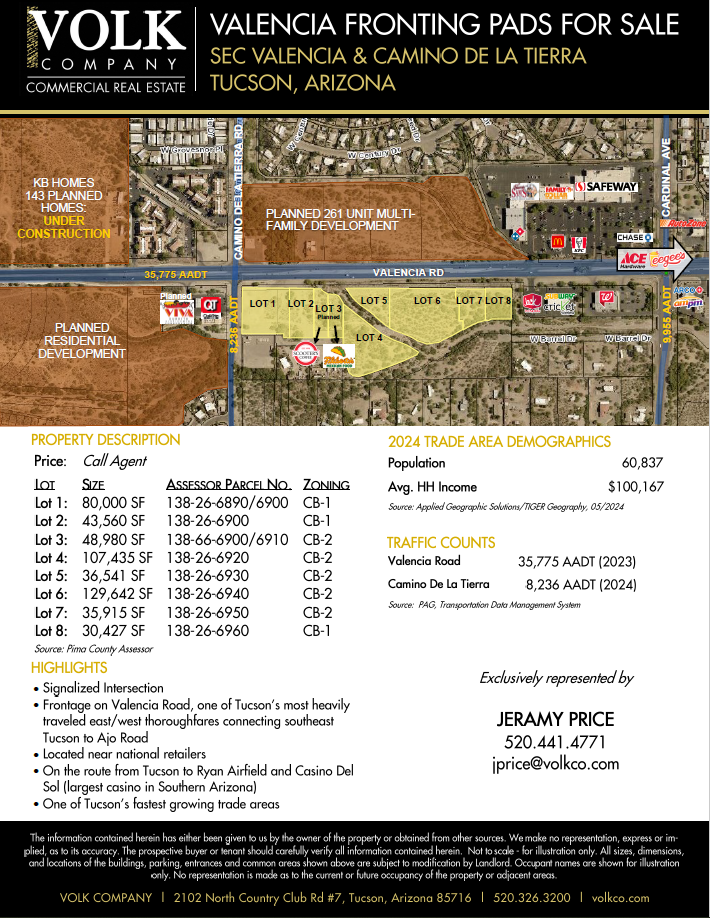 SEC Valencia & Camino De La Tierra portefeuille de 8 propriétés à vendre sur LoopNet.ca Aérien- Image 1 de 5