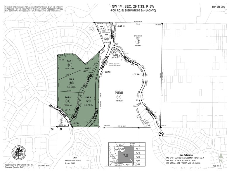 Citrus Heights Dr, Riverside, CA for sale - Plat Map - Image 2 of 18