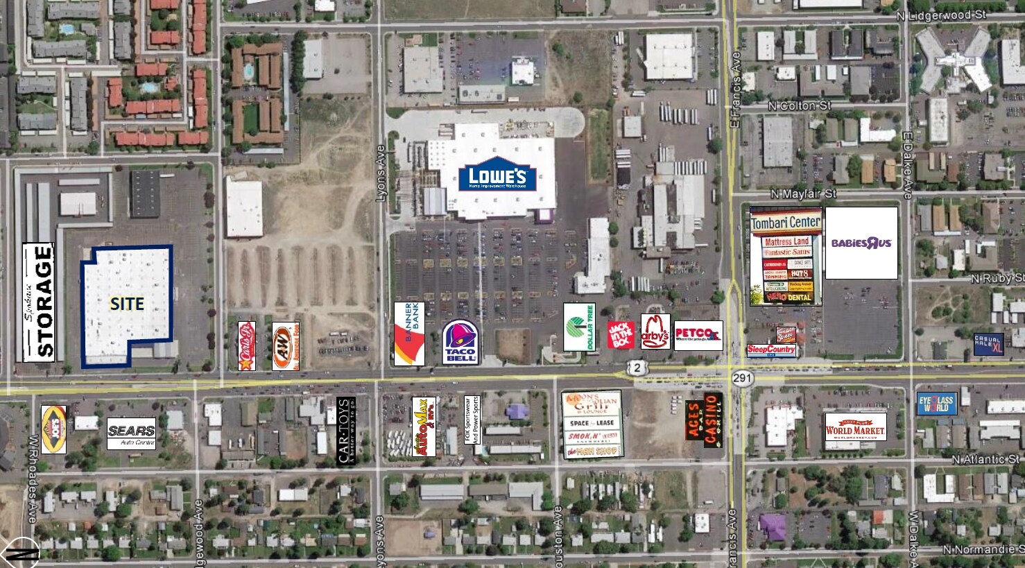 6902 N Division St, Spokane, WA for lease Aerial- Image 1 of 2