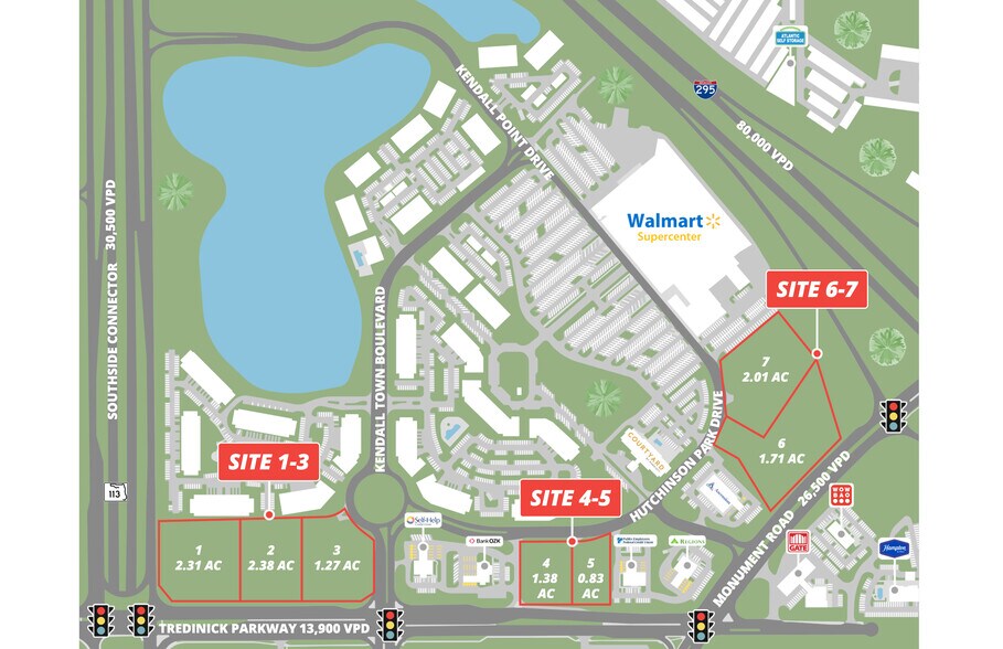 NWC I-295 & Monument Jacksonville FL rd, Jacksonville, FL à vendre - Plan de site - Image 2 de 3