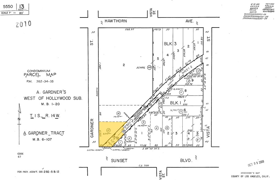 1502-1502 N Gardner St, Los Angeles, CA à louer - Plan cadastral - Image 3 de 3