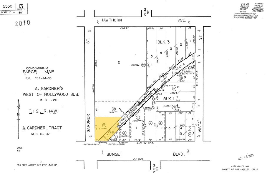 1502-1506 N Gardner St, Los Angeles, CA à louer - Plan cadastral - Image 3 de 3