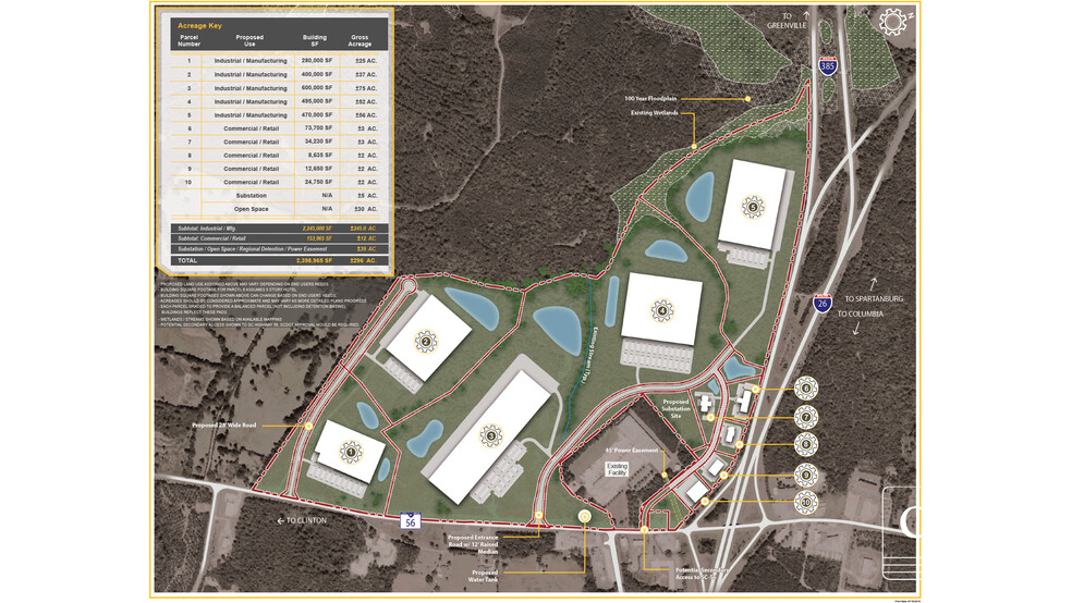 I-26, Clinton, SC à vendre - Plan de site - Image 2 de 4