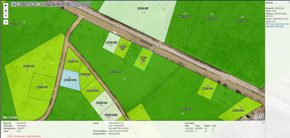 2287 Atlanta SE hwy, Statham, GA à vendre - Plan cadastral - Image 1 de 4