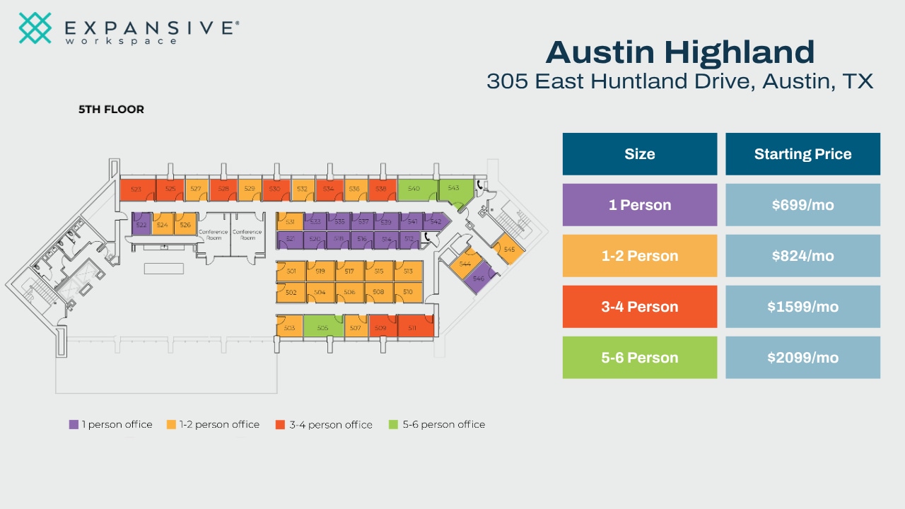 305 E Huntland Dr, Austin, TX à louer Plan d’étage- Image 1 de 6