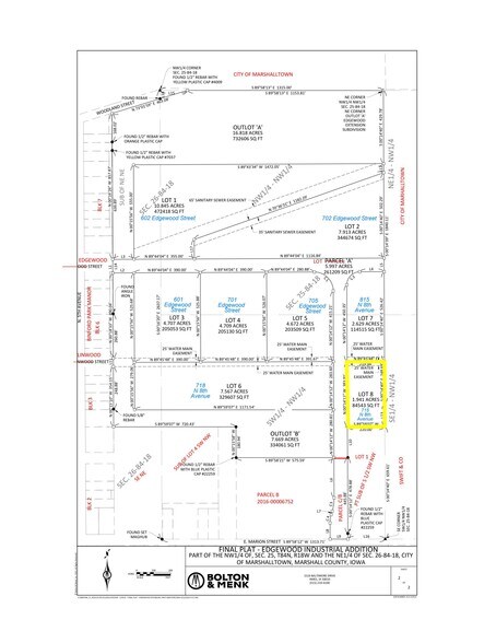 715 N. 8th Avenue, Marshalltown, IA à vendre - Plan cadastral - Image 1 de 1