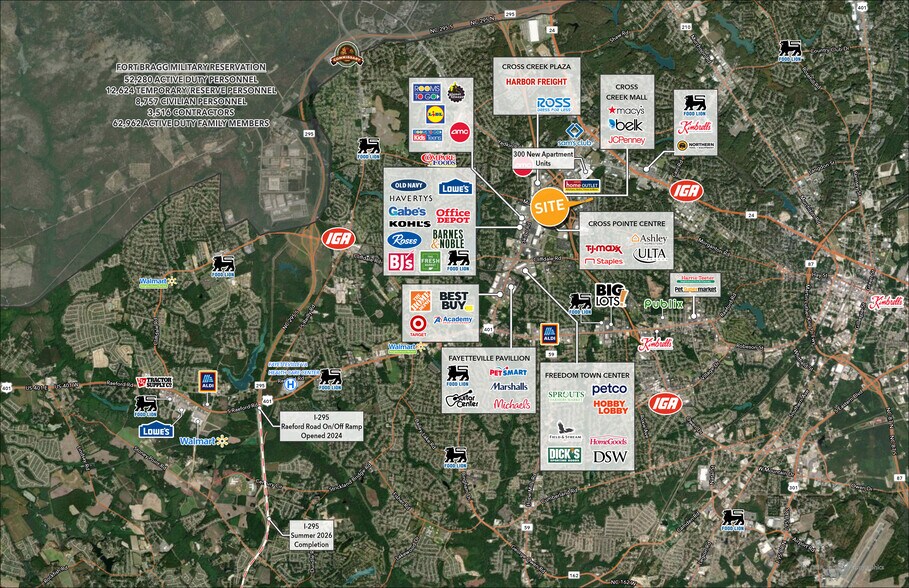 238 N McPherson Church Rd, Fayetteville, NC à louer - Aérien - Image 3 de 7