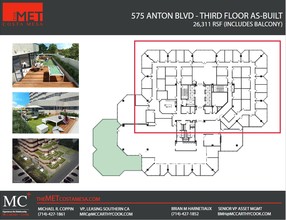 535-575 Anton Blvd, Costa Mesa, CA à louer Plan d  tage- Image 2 de 3