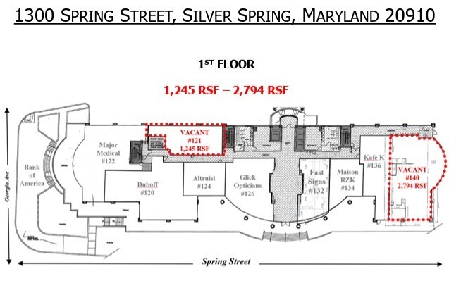 1300 Spring St, Silver Spring, MD à louer Plan d’étage- Image 1 de 1