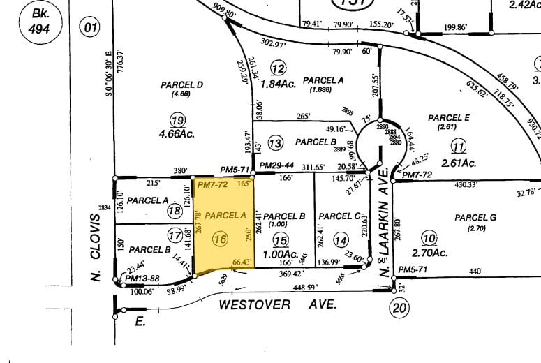 5629 E Westover Ave, Fresno, CA for lease - Plat Map - Image 2 of 6