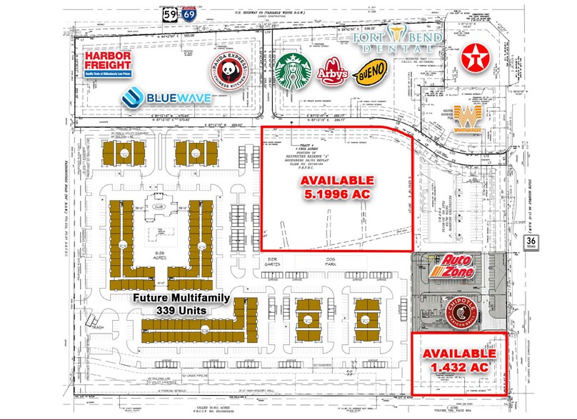 SWC US 59/I-69 & SH 36, Rosenberg, TX à vendre - Plan de site - Image 3 de 4