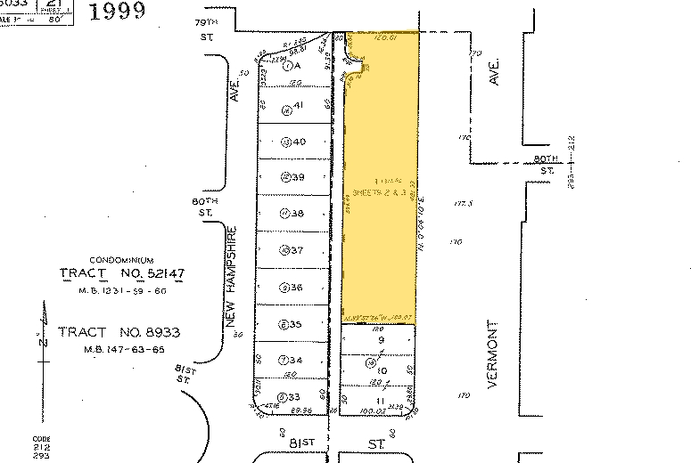 8021 S Vermont Ave, Los Angeles, CA à vendre - Plan cadastral - Image 1 de 1