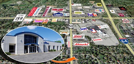 801 Lincoln Hwy, Fairview Heights, IL - Aerial map view