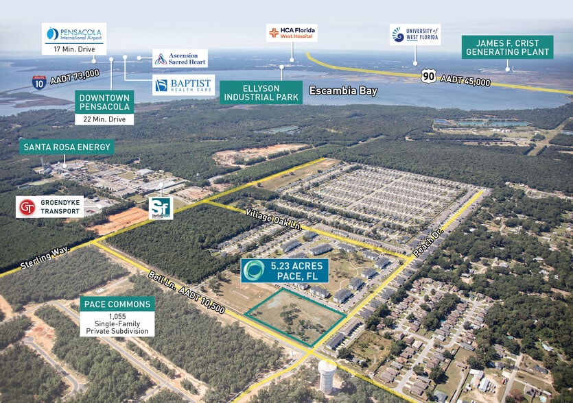 Peach Drive, Pace, FL for sale - Aerial - Image 3 of 5