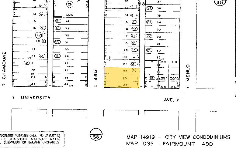 4604 E University Ave, San Diego, CA à vendre - Plan cadastral - Image 2 de 6