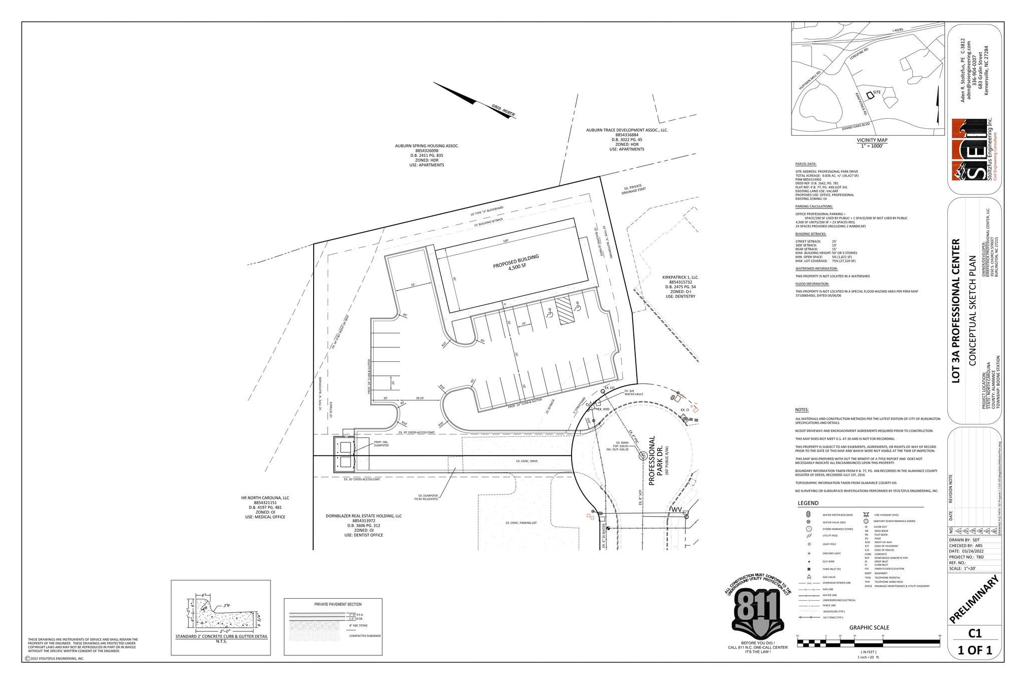 2902 Professional Park Dr, Burlington, NC à louer Plan de site- Image 1 de 2