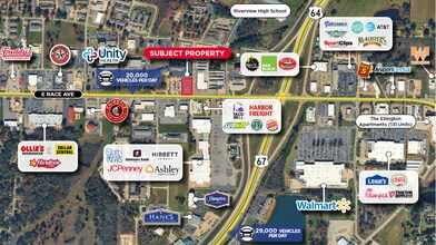 3212 E Race Ave, Searcy, AR - Aérien  Vue de la carte