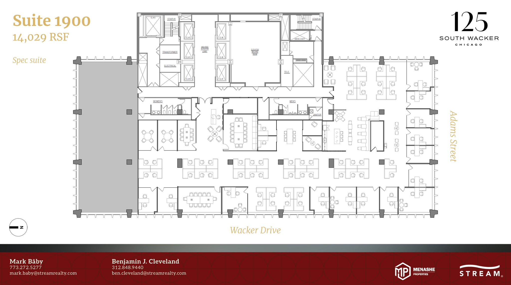 125 S Wacker Dr, Chicago, IL à louer Plan d’étage- Image 1 de 1