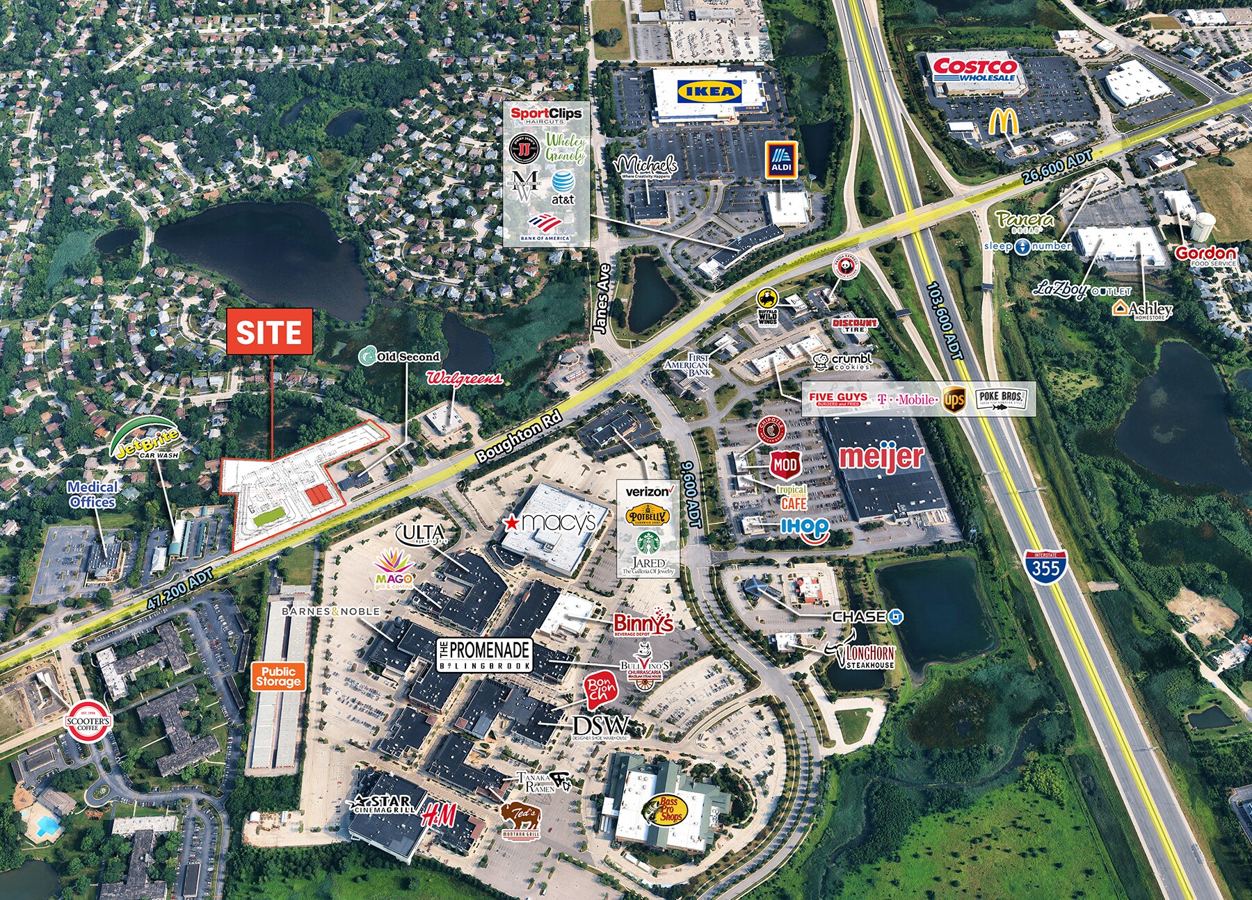 620-640 E Boughton Rd, Bolingbrook, IL à louer Aérien- Image 1 de 7