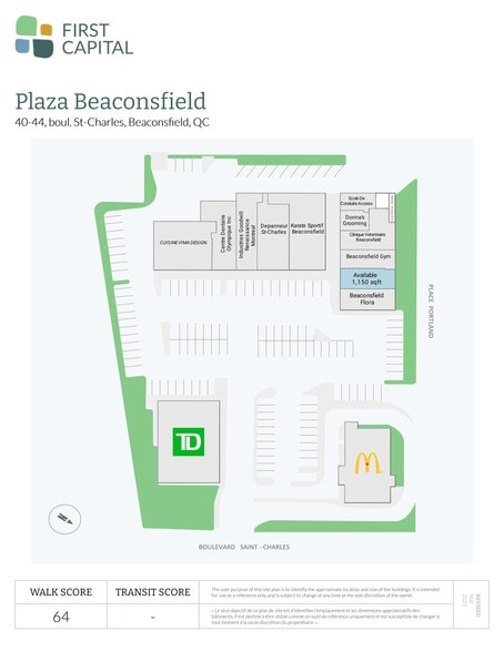 42 Blvd Saint Chalres, Beaconsfield, QC à louer - Plan de site - Image 2 de 6