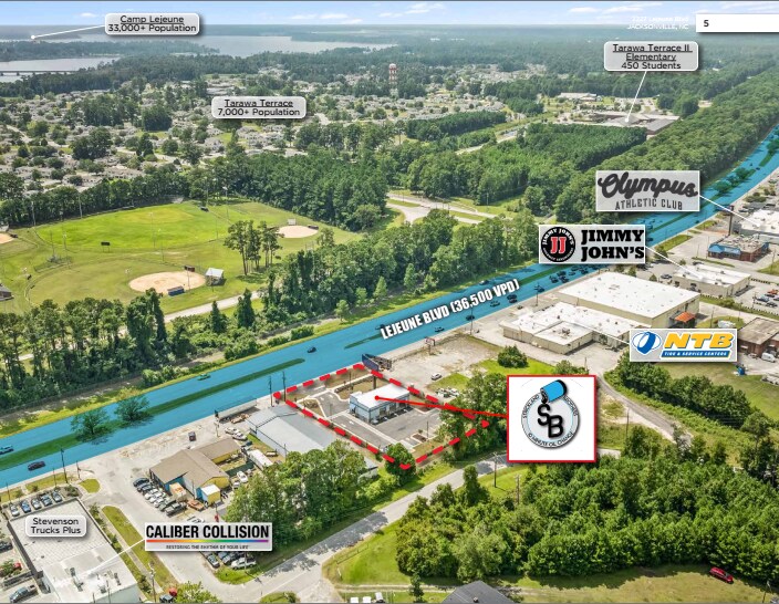 2227 Lejeune Blvd, Jacksonville, NC à vendre - Photo du bâtiment - Image 2 de 3