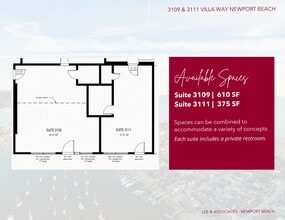 3009-3111 Villa Way, Newport Beach, Newport Beach, CA à louer Plan d’étage- Image 2 de 2