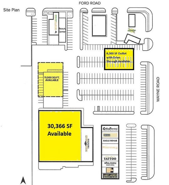 35499-35511 Ford Rd, Westland, MI à louer - Plan de site - Image 2 de 5