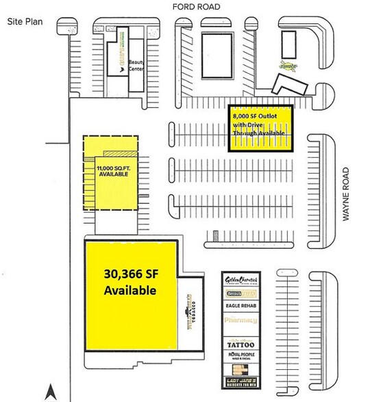 35499-35511 Ford Rd, Westland, MI à louer - Plan de site - Image 3 de 5