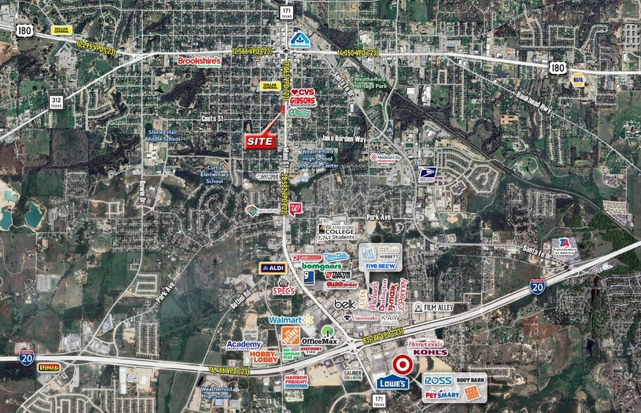 500-502 S Main St, Weatherford, TX for sale - Aerial - Image 2 of 3