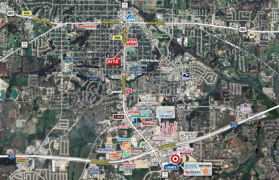 500-502 S Main St, Weatherford, TX à vendre - Aérien - Image 2 de 3