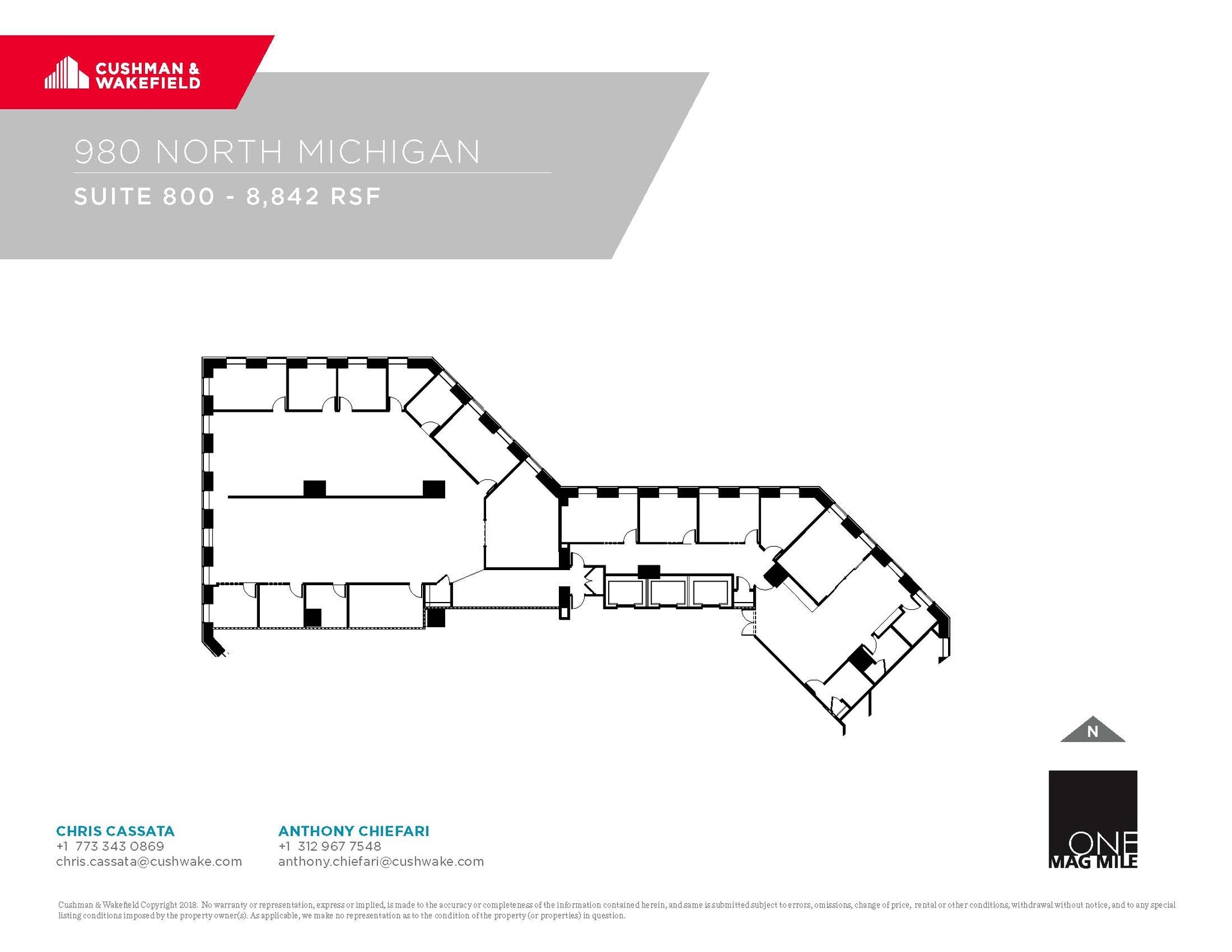 980 N Michigan Ave, Chicago, IL à louer Plan d’étage- Image 1 de 1