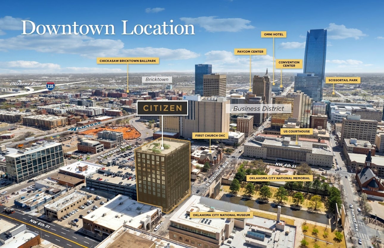 600 N Robinson Ave, Oklahoma City, OK for lease Aerial- Image 1 of 2