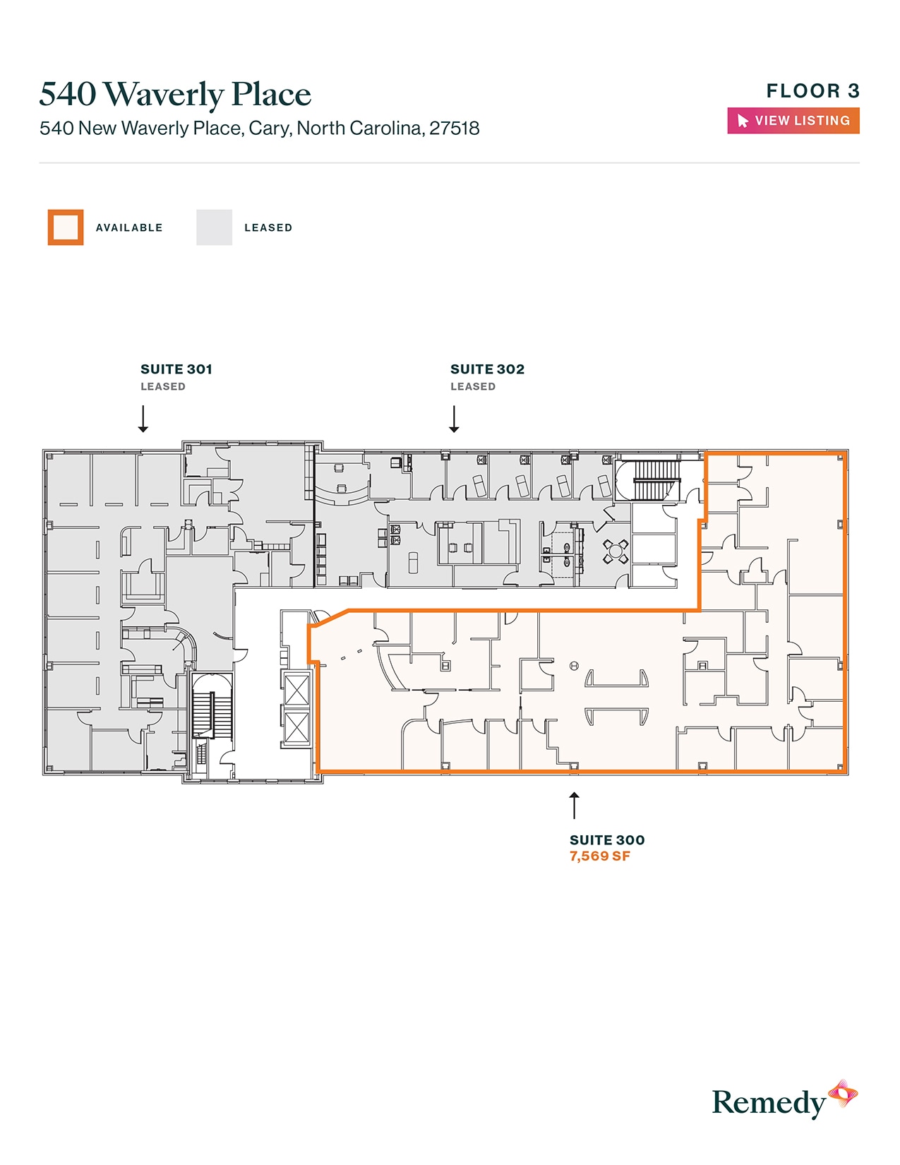 540 New Waverly Pl, Cary, NC à louer Plan d’étage- Image 1 de 1
