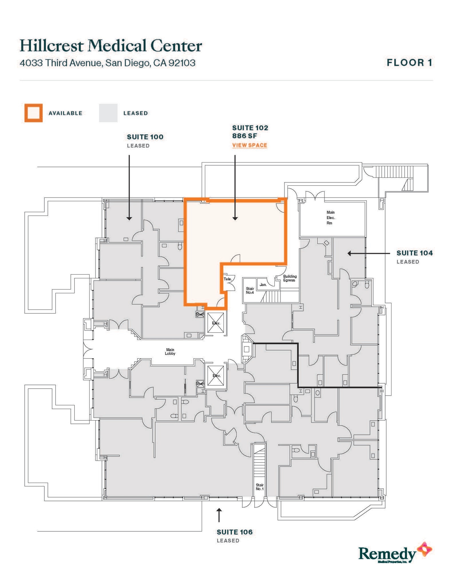 4033 3rd Ave, San Diego, CA for lease Floor Plan- Image 1 of 1