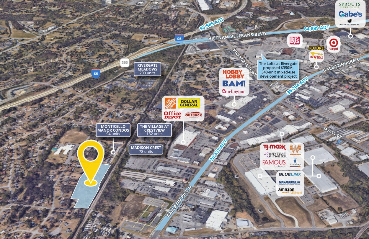 West Monticello Avenue, Madison, TN for sale Aerial- Image 1 of 2