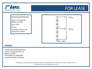 4300 S I-10 Service Rd, Metairie, LA à louer Plan d’étage- Image 1 de 1