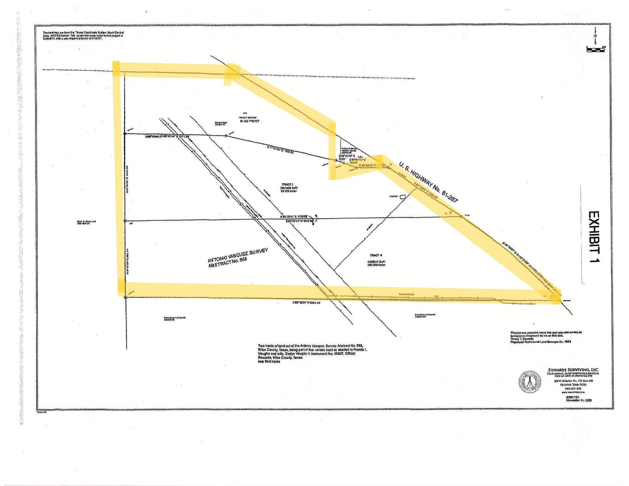 00 S. US-287, Rhome, TX for sale Plat Map- Image 1 of 2