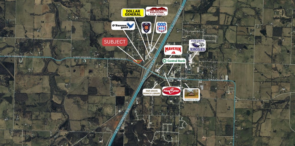 425 Old Mill Rd, Fair Grove, MO for sale - Aerial - Image 2 of 3