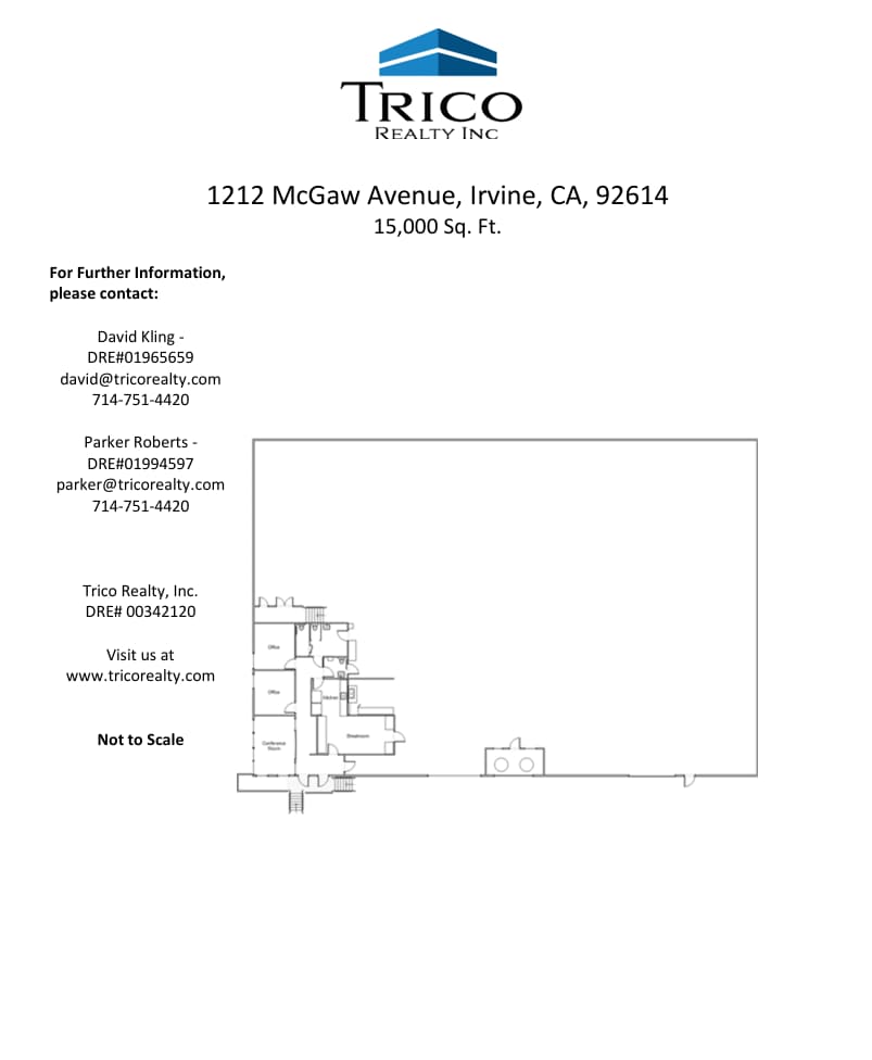 1202 McGaw Ave, Irvine, CA for lease Floor Plan- Image 1 of 1