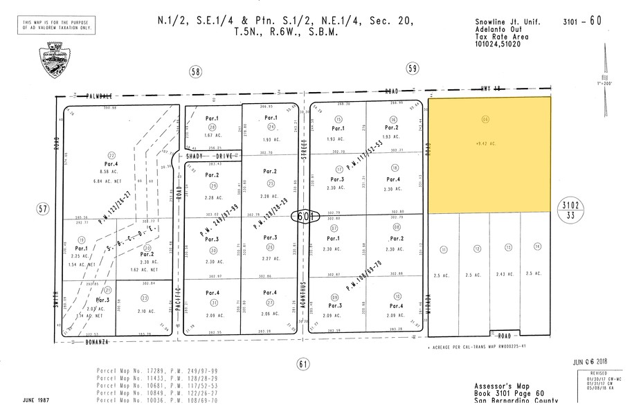 Palmdale And Wilson Ranch, Phelan, CA for sale - Plat Map - Image 1 of 1