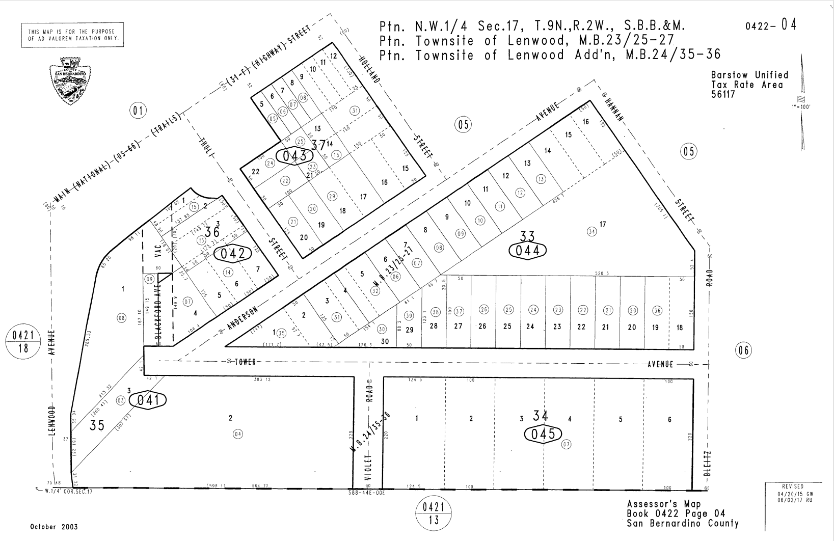 Lenwood Road, Barstow, CA à vendre Plan cadastral- Image 1 de 2