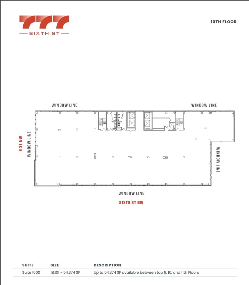 777 6th St NW, Washington, DC à louer Plan d  tage- Image 1 de 1