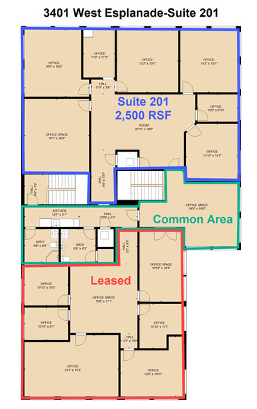 3401 W Esplanade Ave, Metairie, LA for lease - Floor Plan - Image 2 of 2