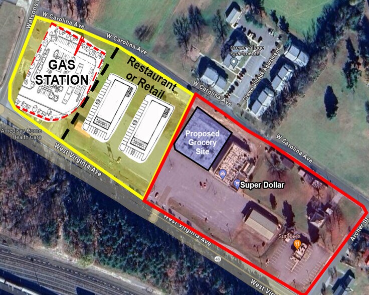 1624 W Virginia Ave, Crewe, VA à louer - Plan de site - Image 2 de 4