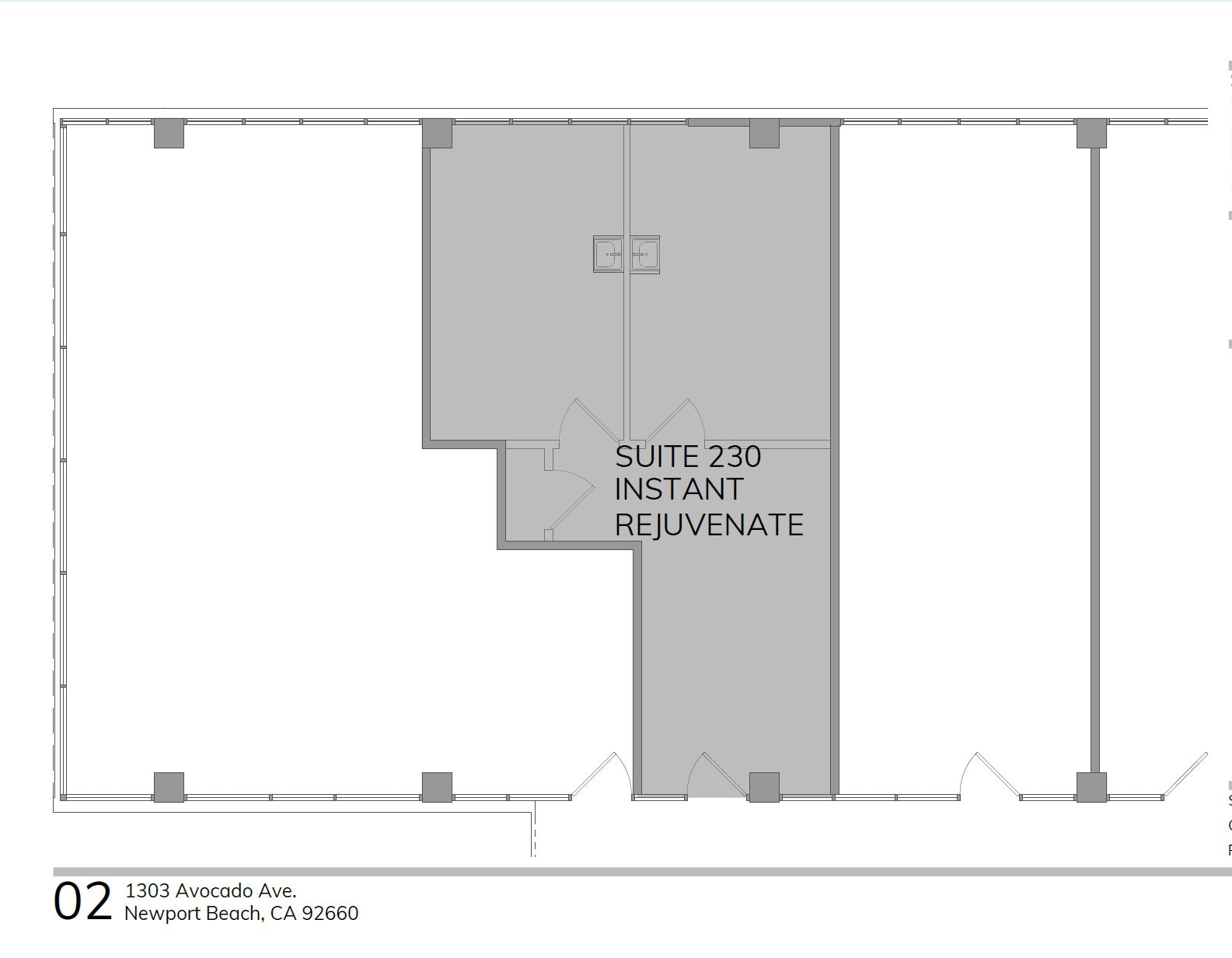 1303 Avocado Ave, Newport Beach, CA à louer Plan d’étage- Image 1 de 1