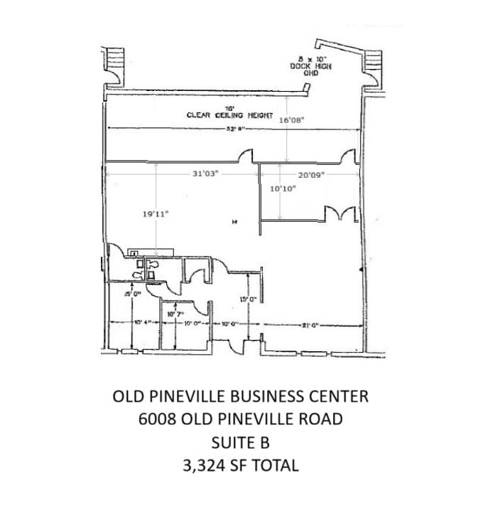 6008 Old Pineville Rd, Charlotte, NC à louer Plan d’étage- Image 1 de 7