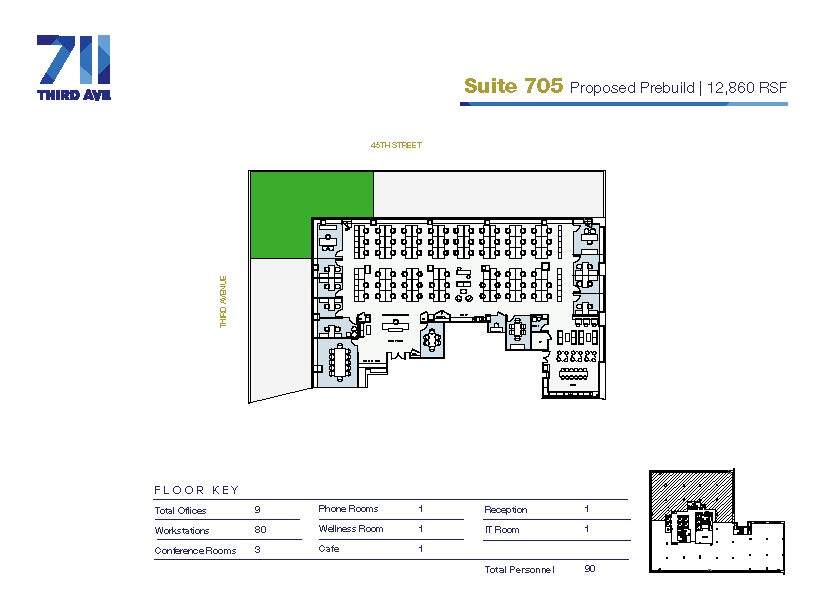 711 Third Ave, New York, NY à louer Plan d’étage- Image 1 de 1