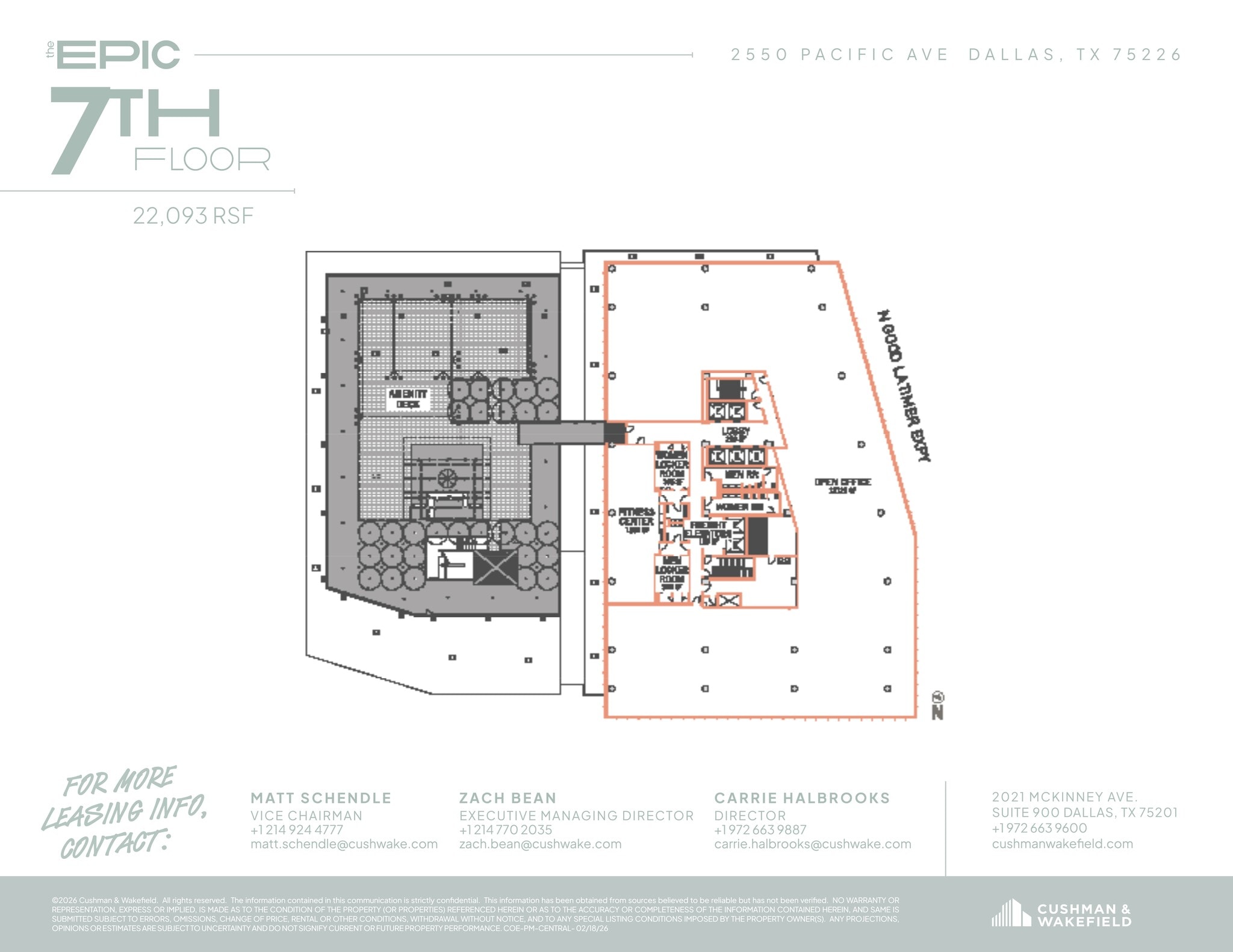 2550 Pacific Ave, Dallas, TX à louer Plan d’étage- Image 1 de 1