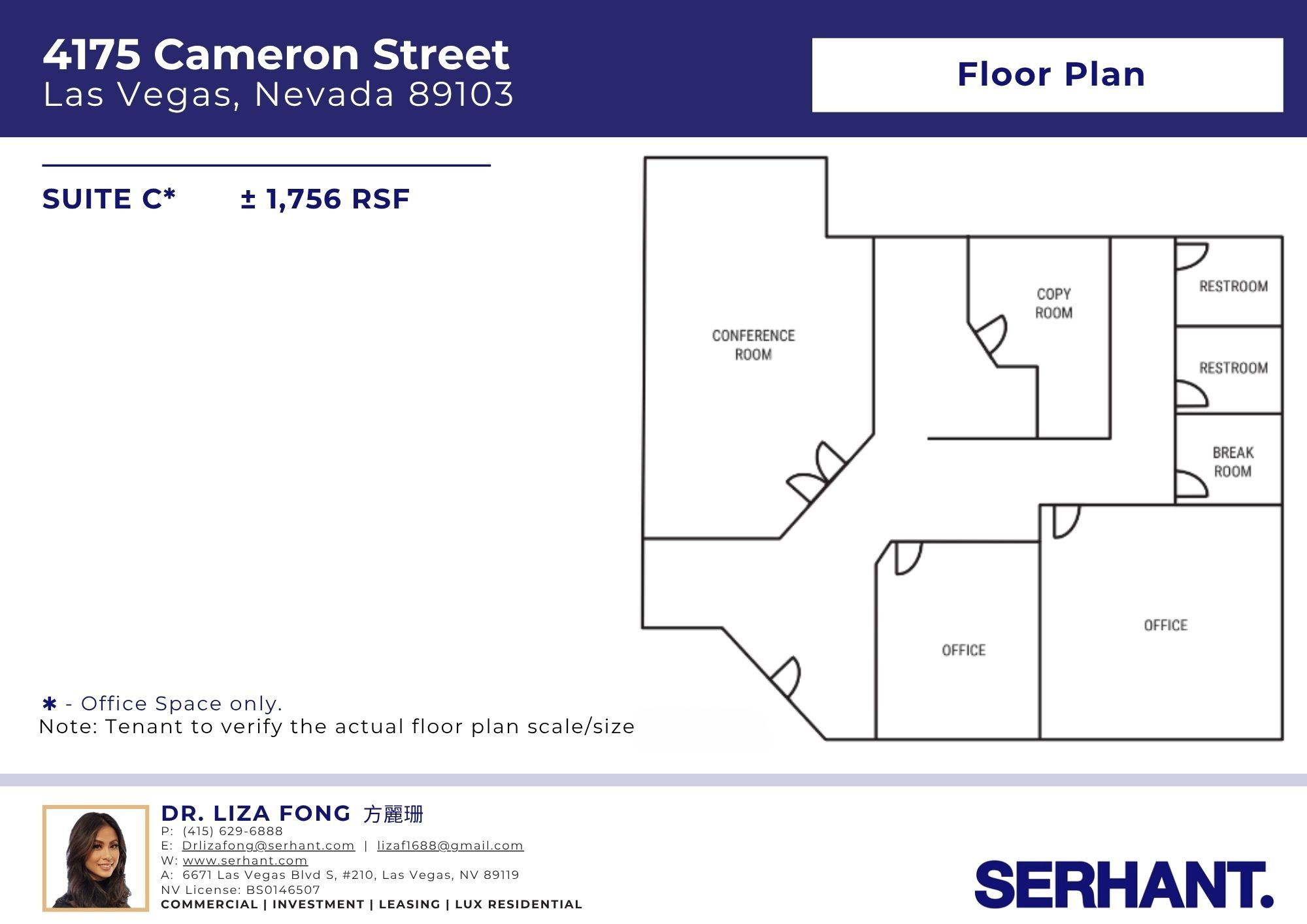 4175 Cameron St, Las Vegas, NV à louer Plan d’étage- Image 1 de 2